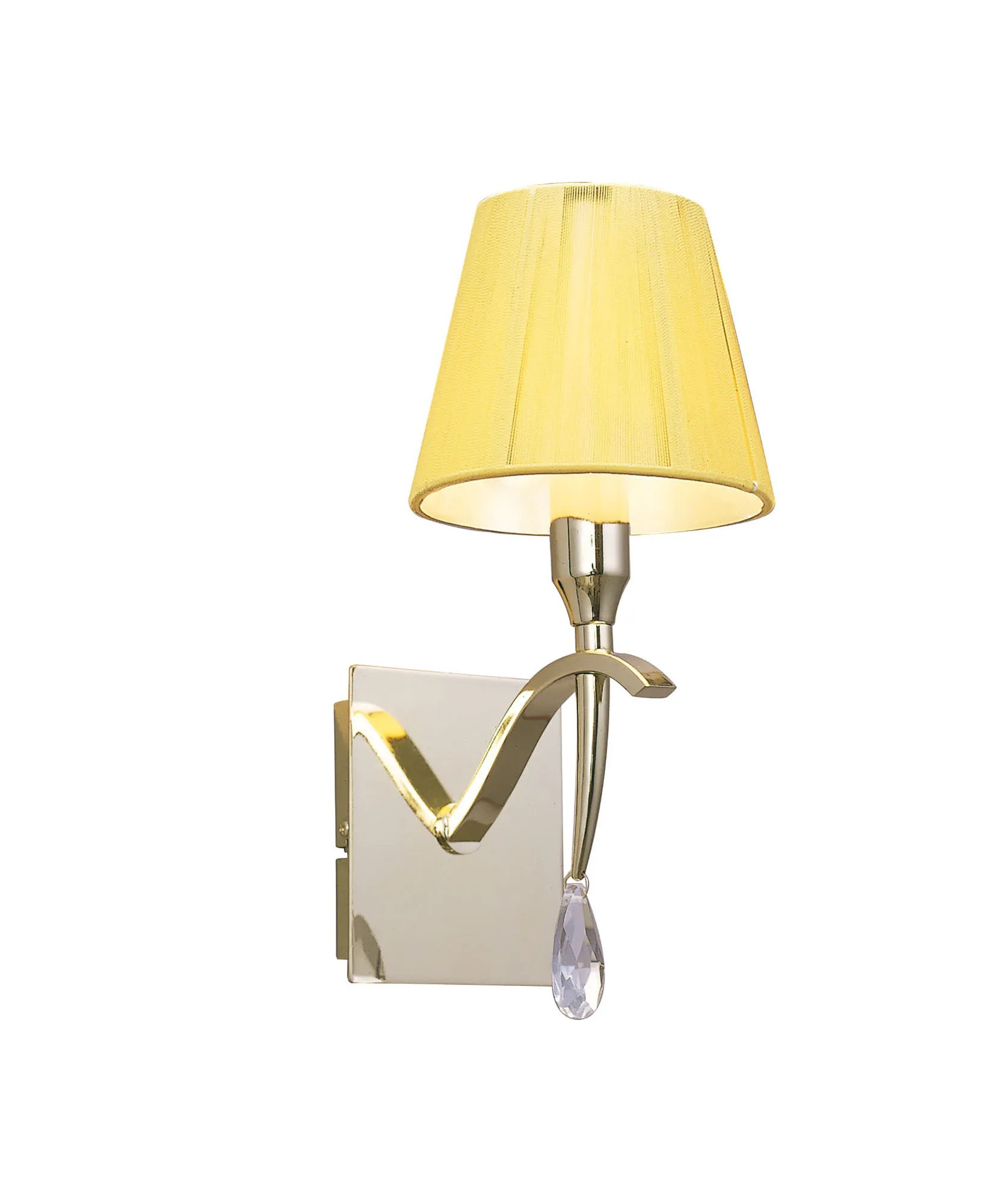 Siena Polished Brass Crystal Wall Lights Mantra Shaded Wall Lights